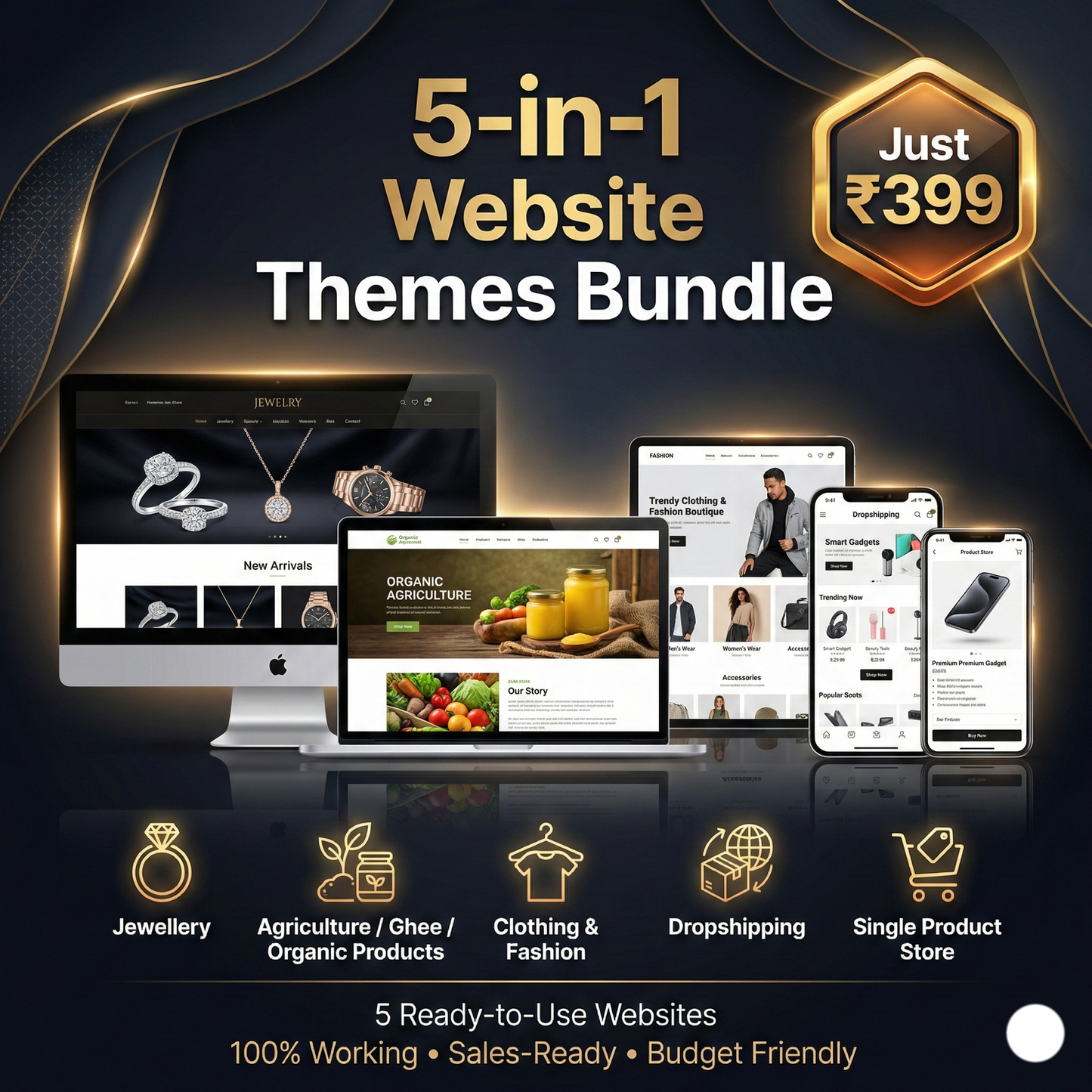 5 Ready-to-Launch Business Website Themes @ ₹399